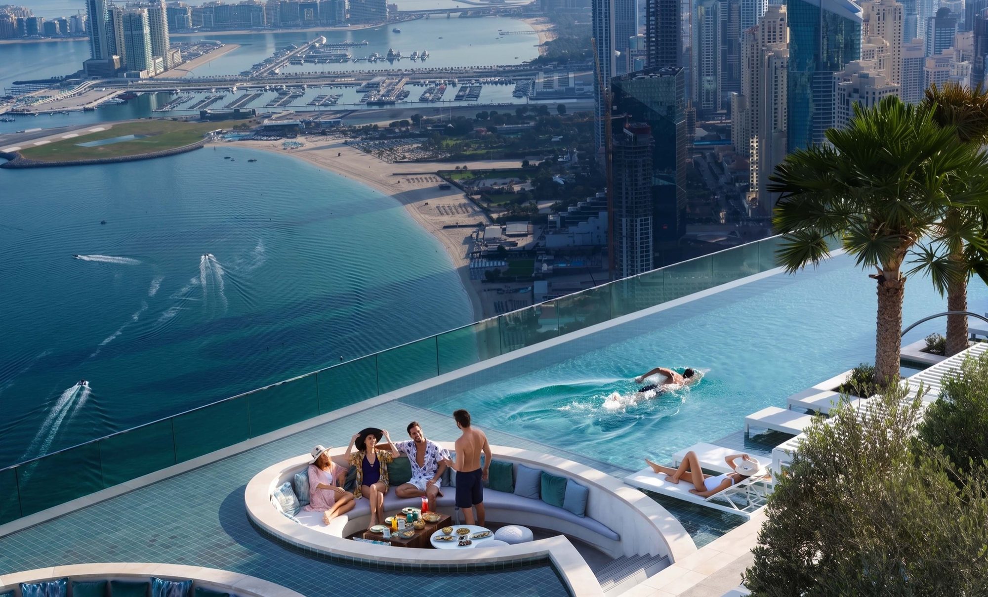 Zeta Seventy Seven — the Level 77 rooftop infinity pool above the Arabian Gulf
